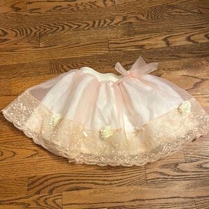 Mae Li Rose Pink and Cream Lace Tutu Skirt size 5/6